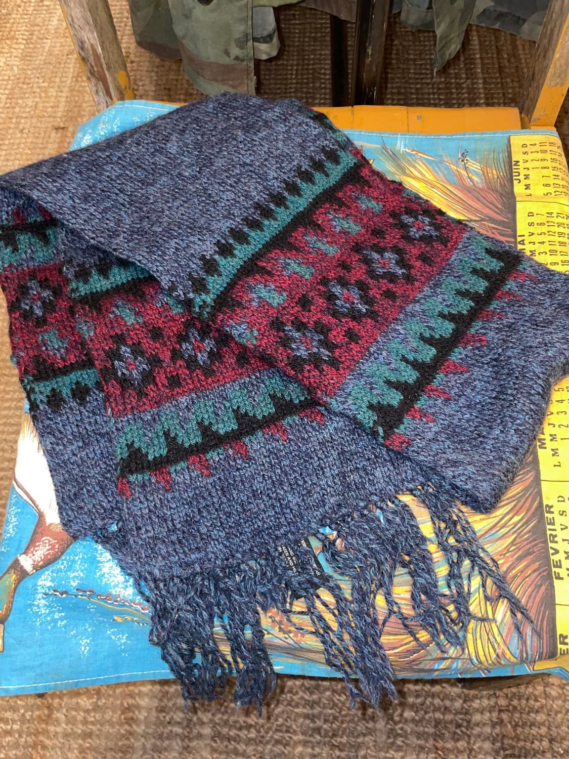 80–90’s Vintage Fair Isle Knit Scarf 상품이미지5