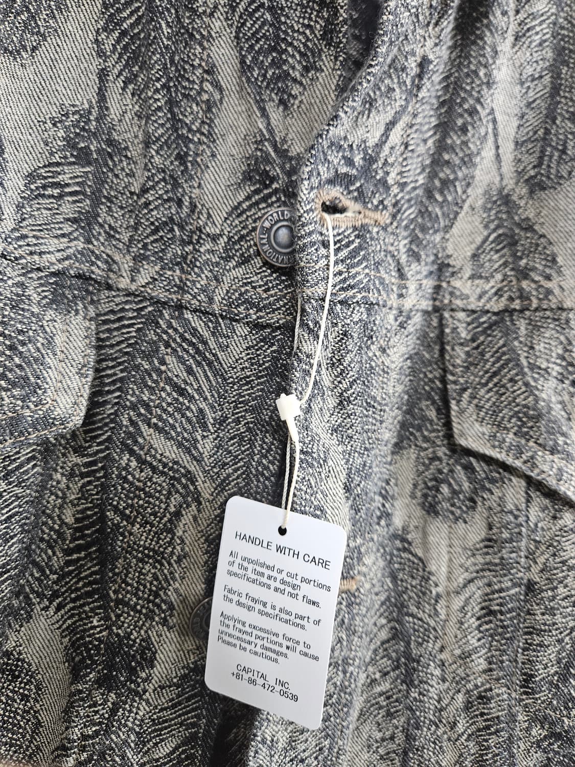 캐피탈 맥파이 페더 데님 자켓 4 블랙 베이지  상품이미지3