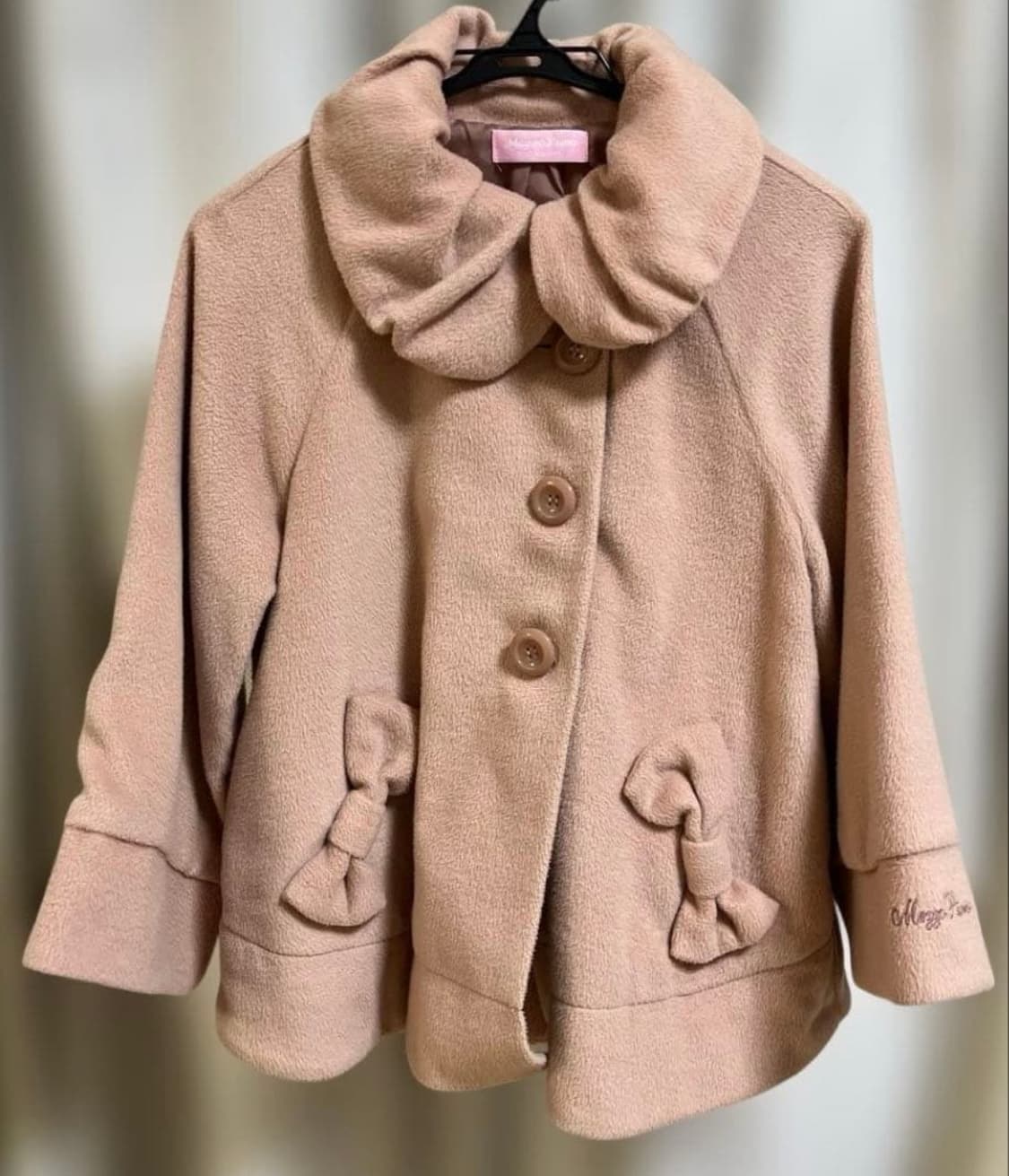 메조피아노 라떼갸루 리본 판초 코트 160 상품이미지1