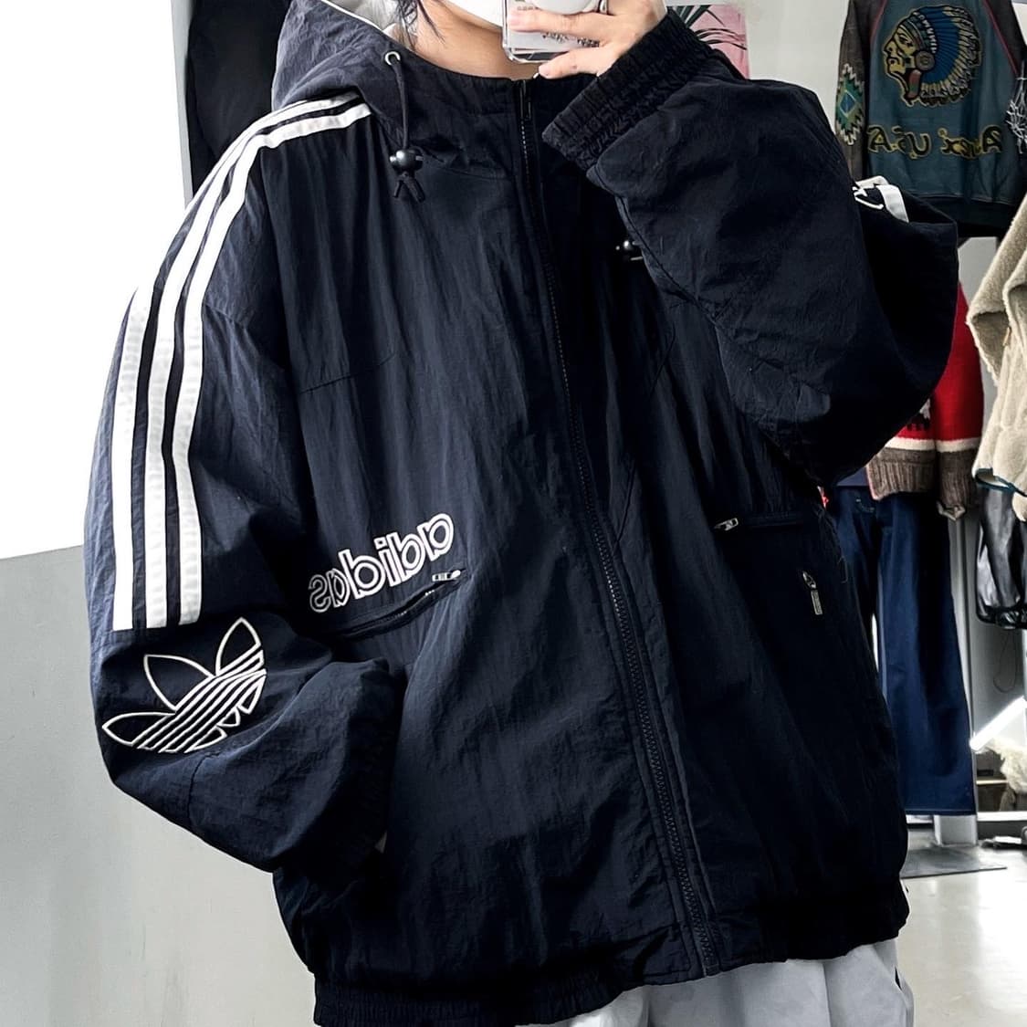 아디다스 90‘s 더블 트레포일 나일론 후드 점퍼  상품이미지1