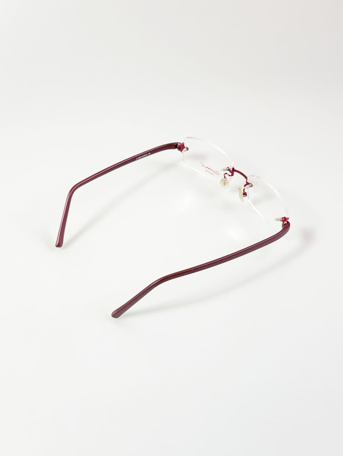 CAMO FASHION 무테 스퀘어 버건디 메탈 빈티지 안경 상품이미지4