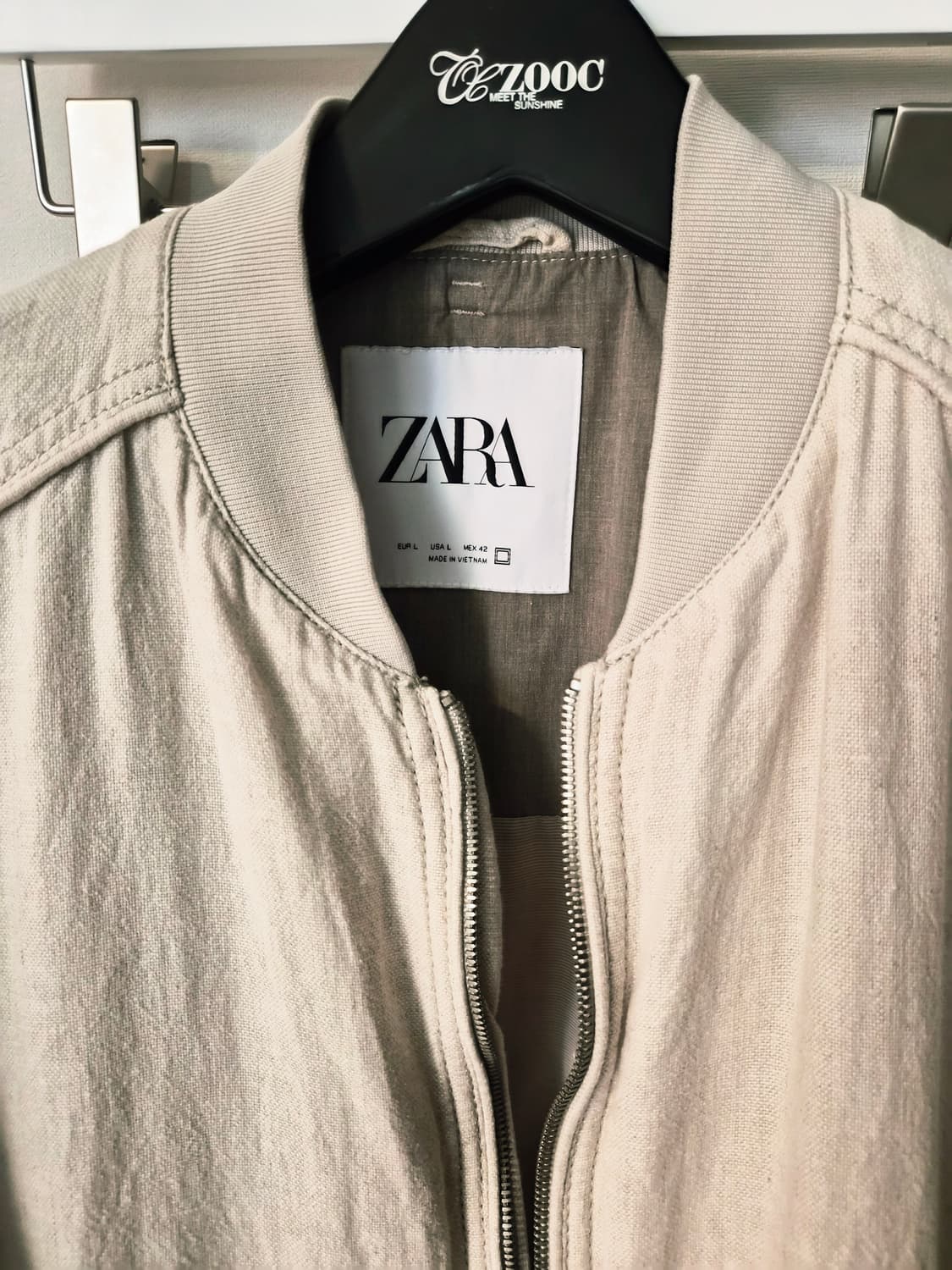 [ZARA] 자라 정품 린넨 혼방 블루종 봄버 자켓 (L 사이즈) 상품이미지5