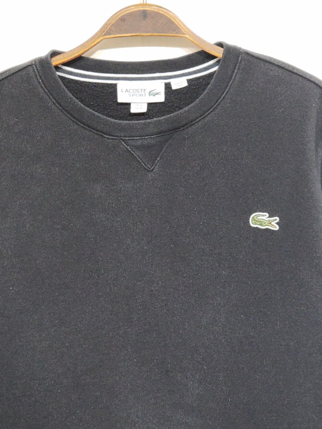 (M) 라코스테 맨투맨 블랙 기모 스웨트 티셔츠  상품이미지2