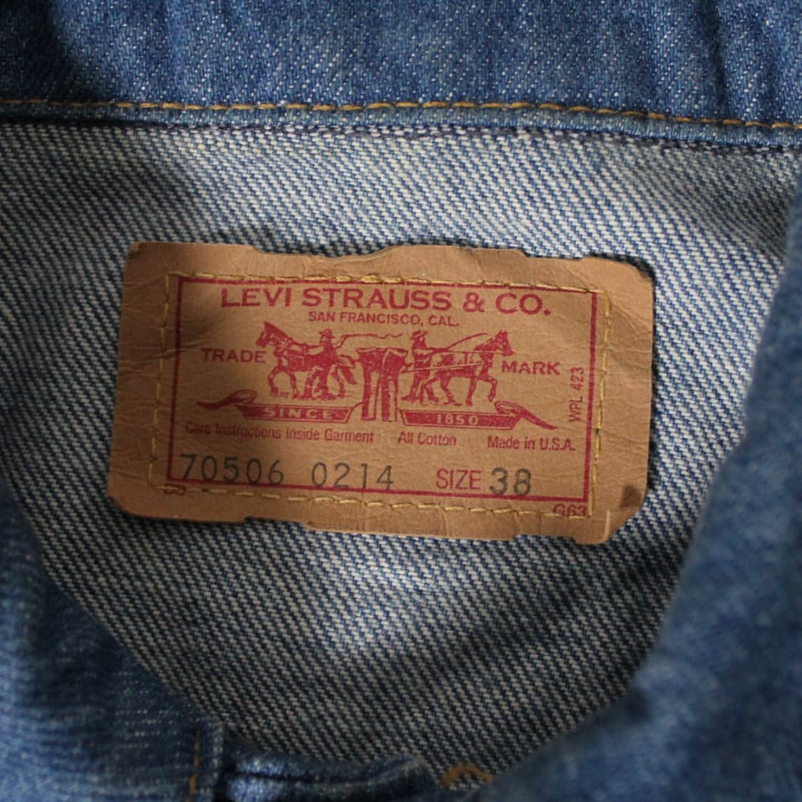 80s Levi's 리바이스 70506 USA 데님 트러커 자켓 L022 상품이미지5