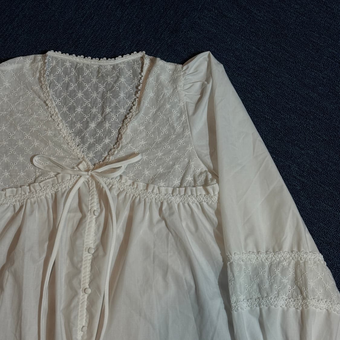 빈티지 모리걸 리본 블라우스 상품이미지2