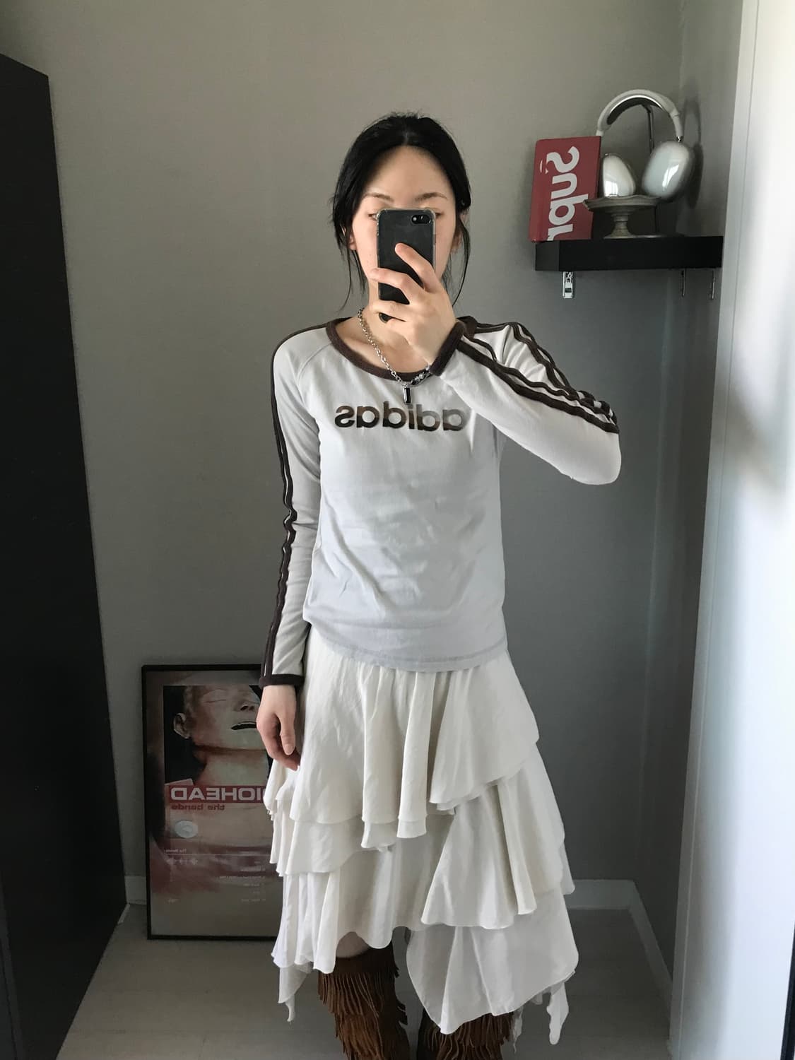 아디다스 재팬 00년대 올드스쿨스펠아웃 사이드라인 긴팔 롱슬리브티 상품이미지2