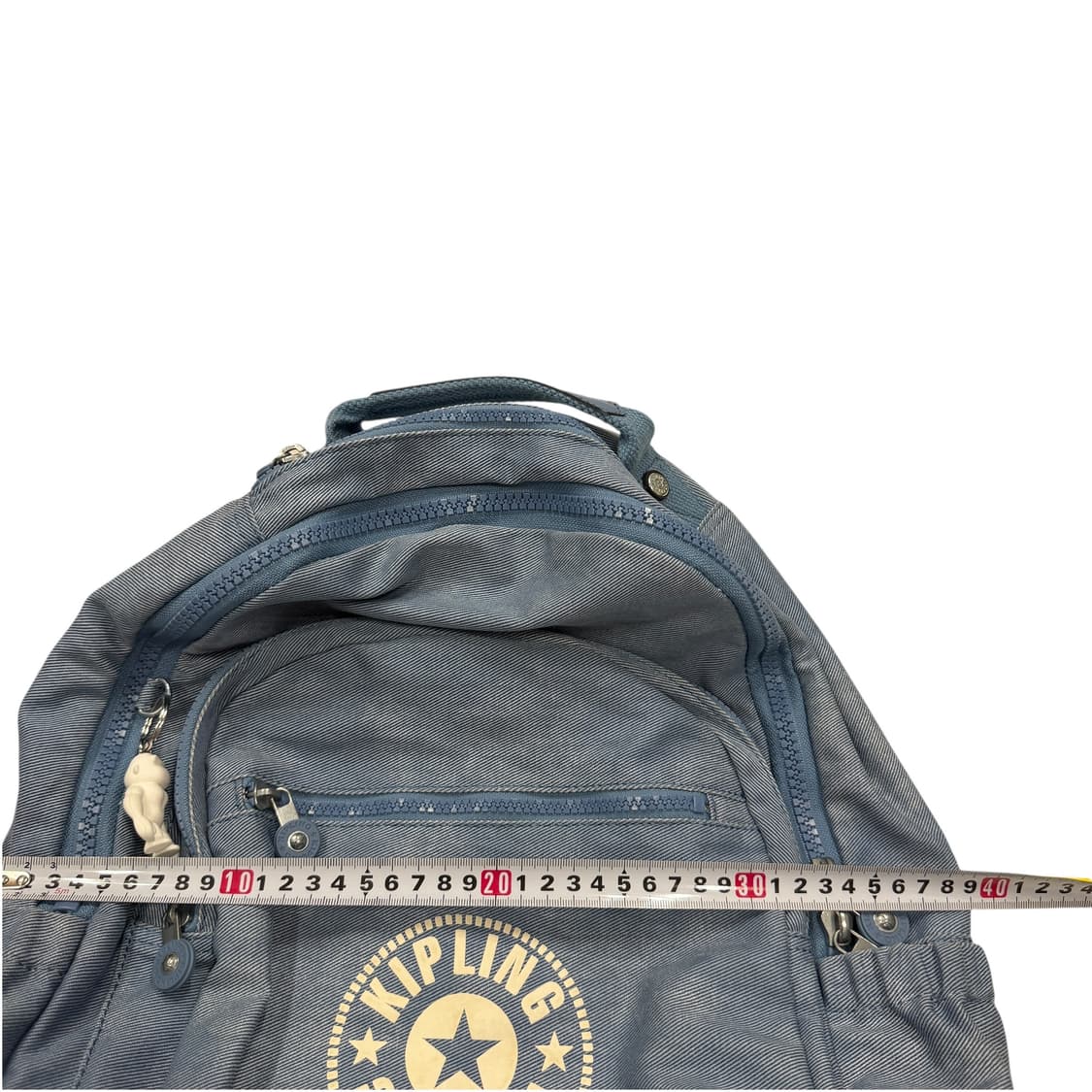 키플링 빈티지 빅로고 데님 포켓 백팩 가방 블루 상품이미지4