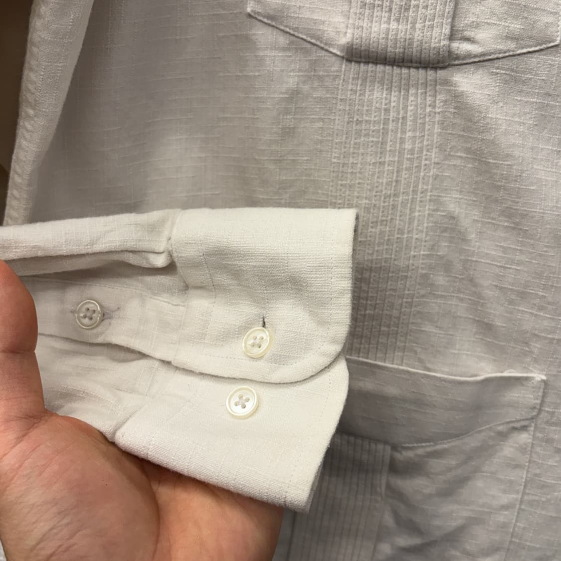 80s Horseman 멕시코 슬럽코튼 위빙 롱슬리브 쿠바셔츠 N1237 상품이미지6