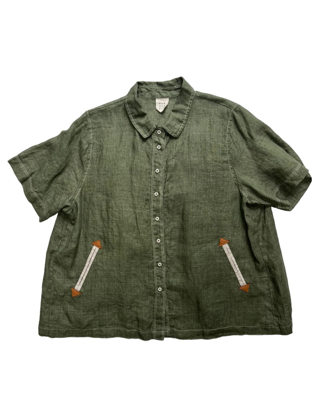 Deep green linen shirt 상품이미지1
