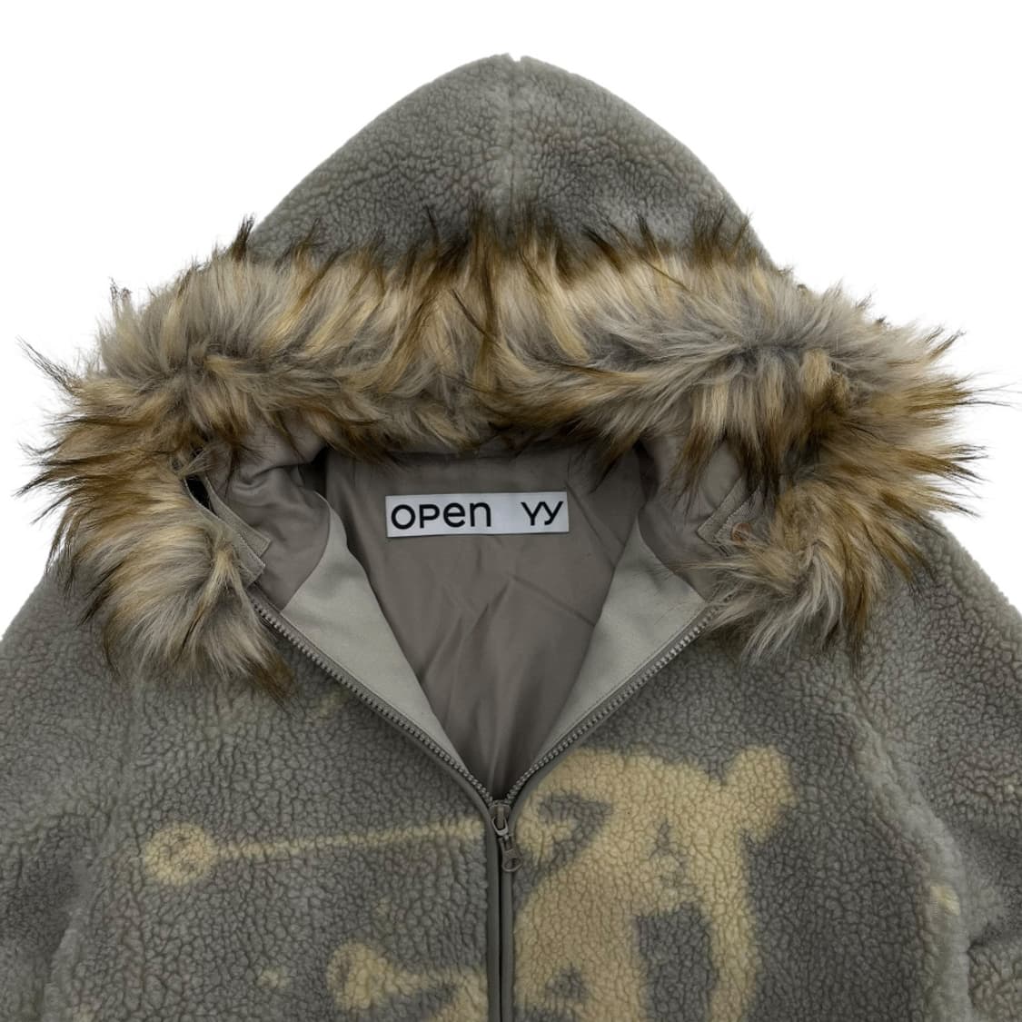 오픈와이와이 라이트카키 뽀글이 울프죠 후드집업 ( 발매가 318000원  상품이미지6