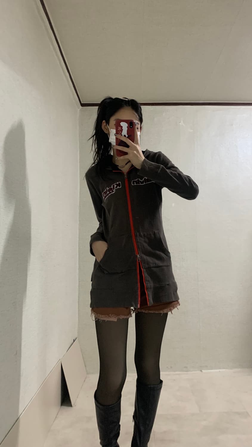 brown 2way hood zip-up 상품이미지2