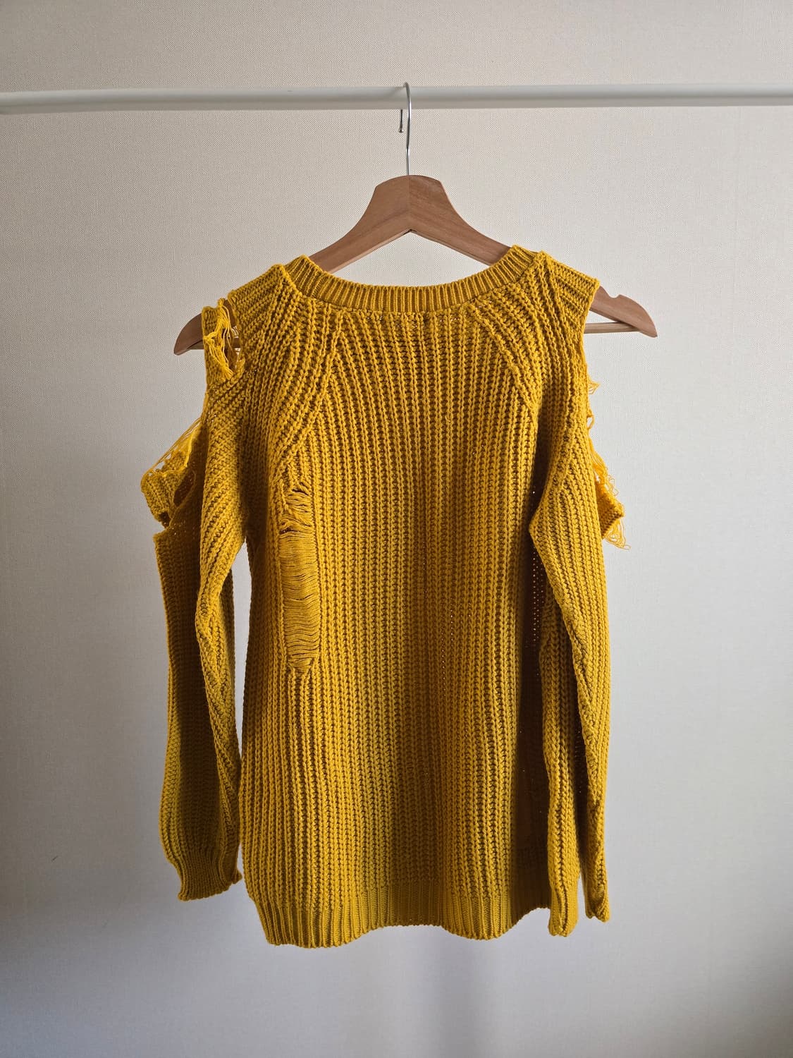 Boohoo Distressed Knit (Mustard Yellow) 상품이미지3
