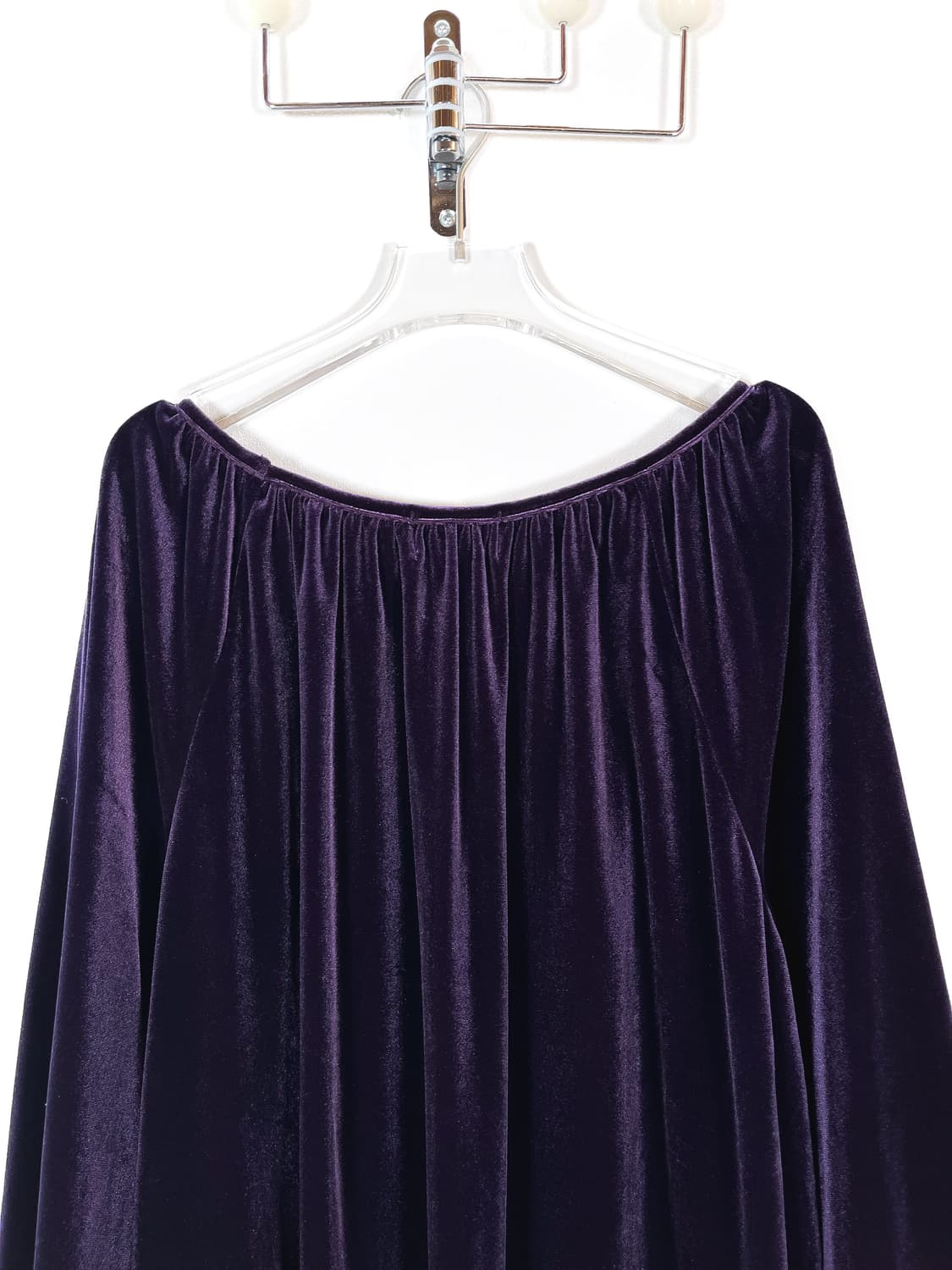 빈티지 퍼플 벨벳 블라우스 원피스 상품이미지7