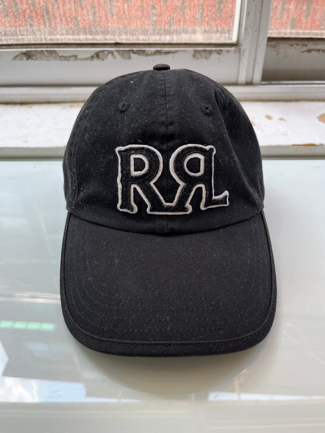 RRL 더블알엘 로고 볼캡 / 랄프로렌 빈티지 가죽 스트랩 모자 검정 상품이미지1