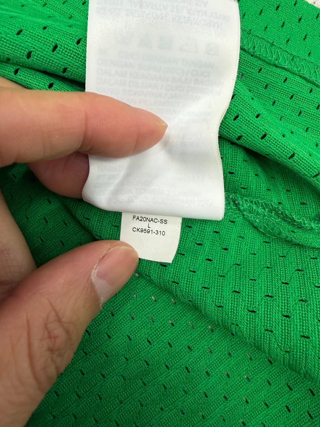 정품) 나이키 조던 그린 메쉬 민소매 티셔츠 L 상품이미지7