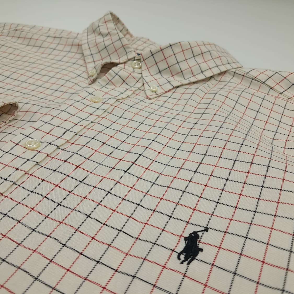 CN822 3XB 폴로 랄프로렌 레드블랙 스몰체크 긴팔 셔츠 남방 상품이미지6