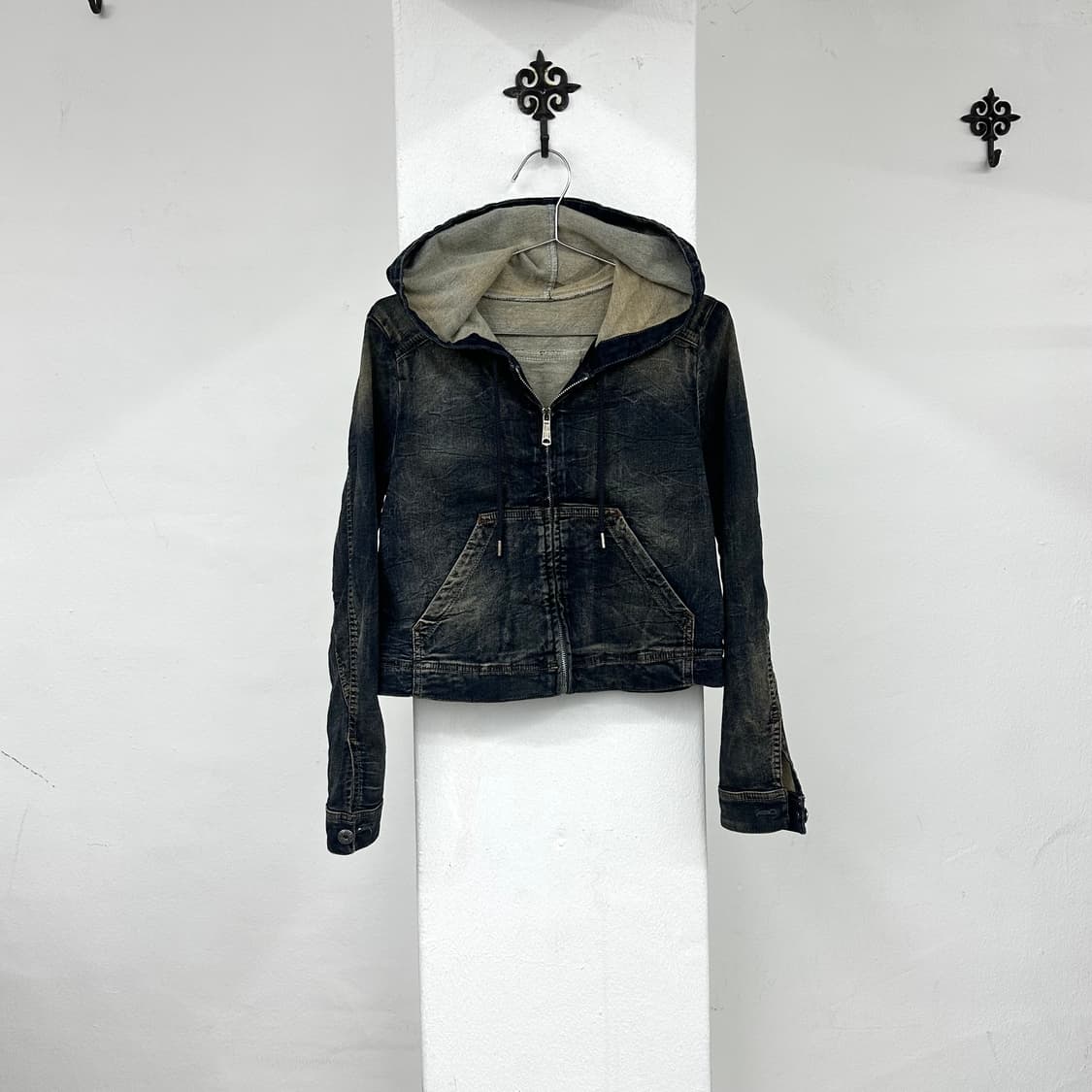 diesel denim crop hood jacket 상품이미지3