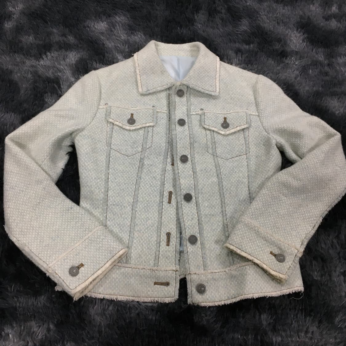 투티/0292 WHITE JOOLA JPN 일본 빈티지 여성 자켓 트위드 상품이미지2