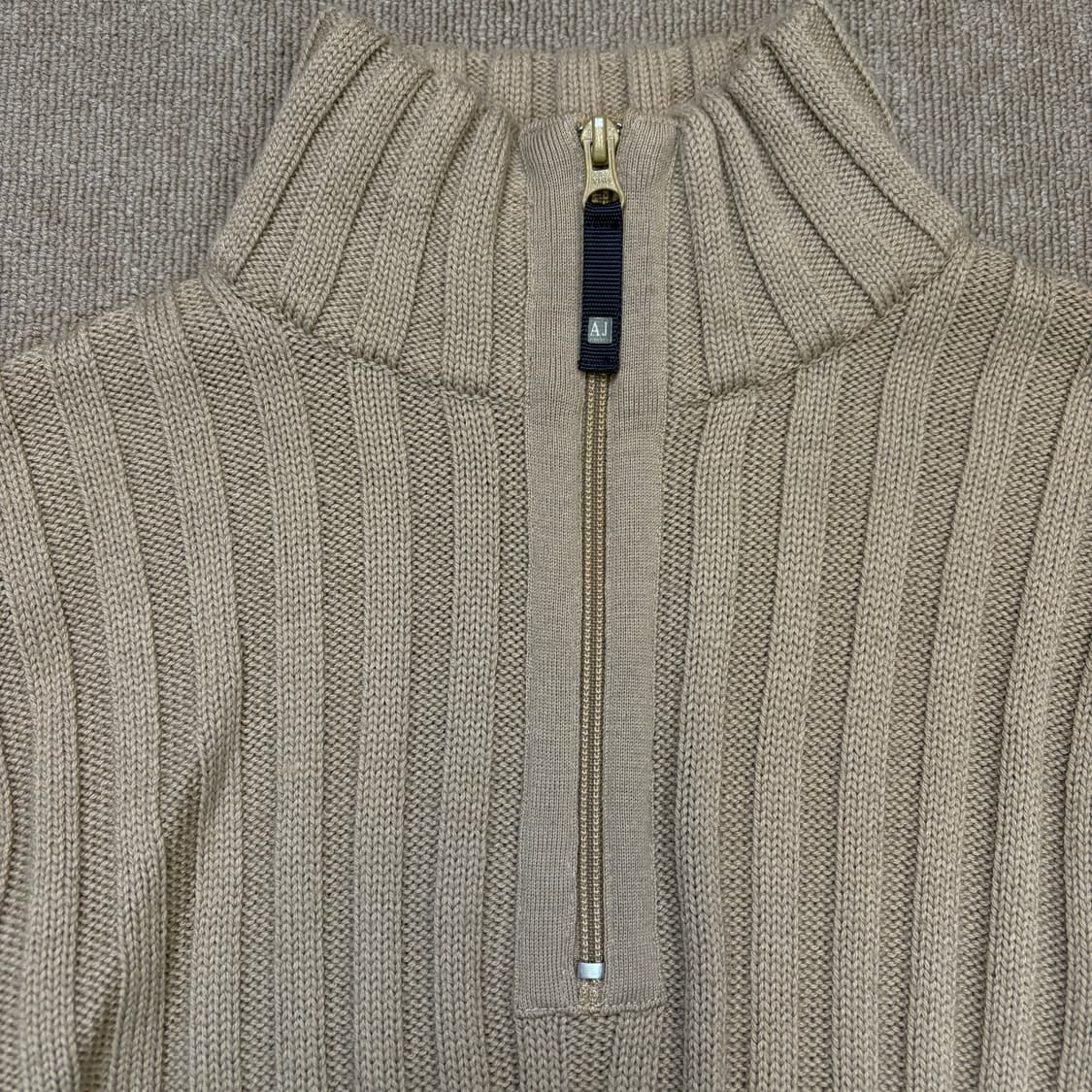 90s ARMANI jeans 알마니 반집업 골지 니트 맨즈  상품이미지2