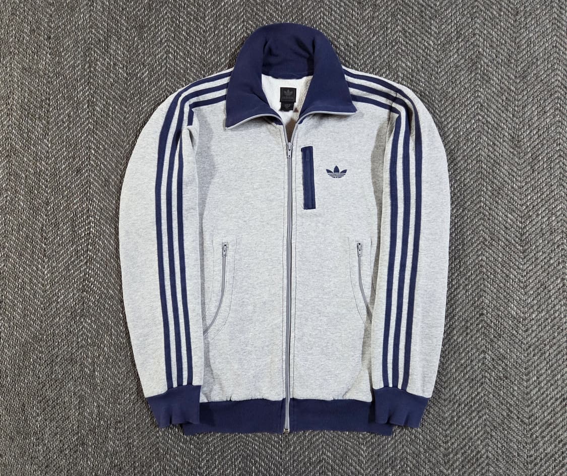 아디다스 파이어버드 코튼 네이비 그레이 트랙탑 져지 상품이미지1