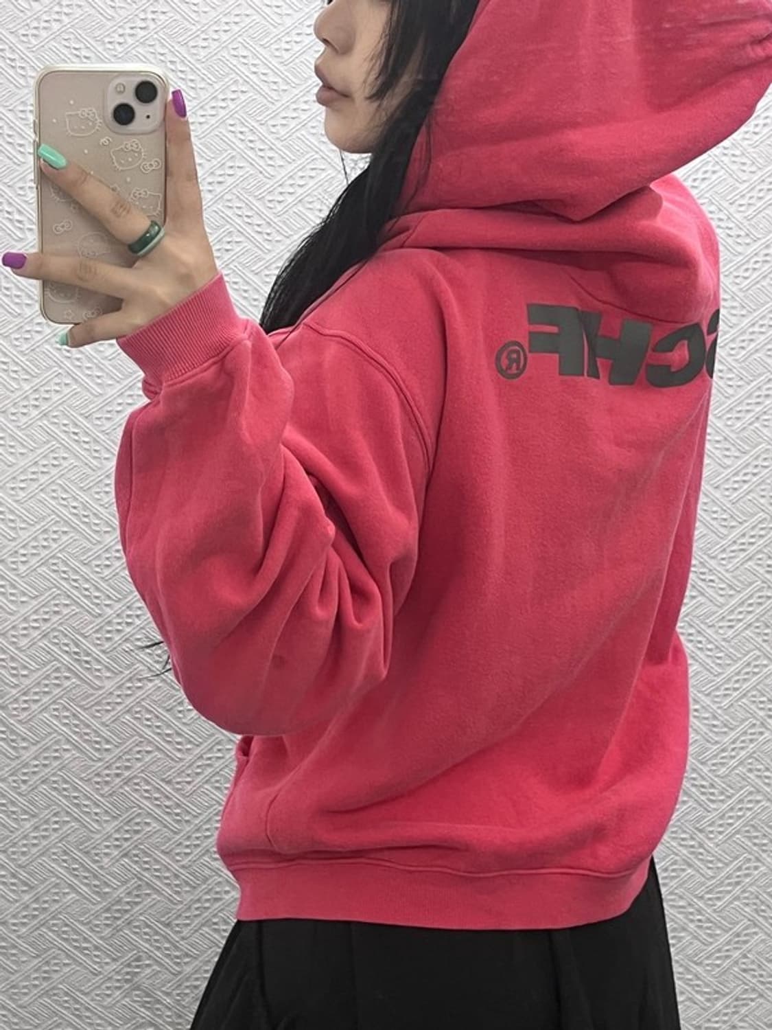 미스치프 오버핏 백로고 후드티 L C06962 상품이미지1