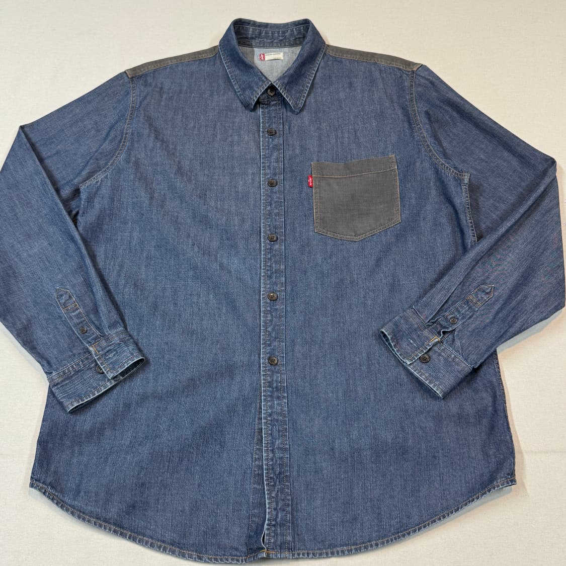 XL) 리바이스 코듀로이 패치 청 데님 셔츠 상품이미지2