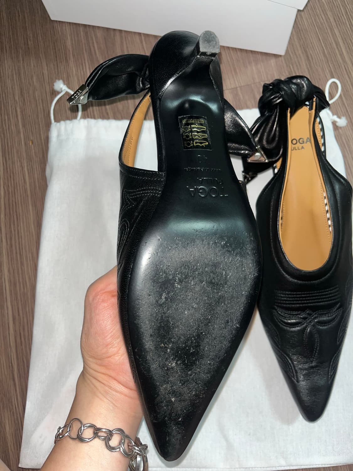 Toga pulla 토가풀라 블랙 슬링백 힐 40 상품이미지4