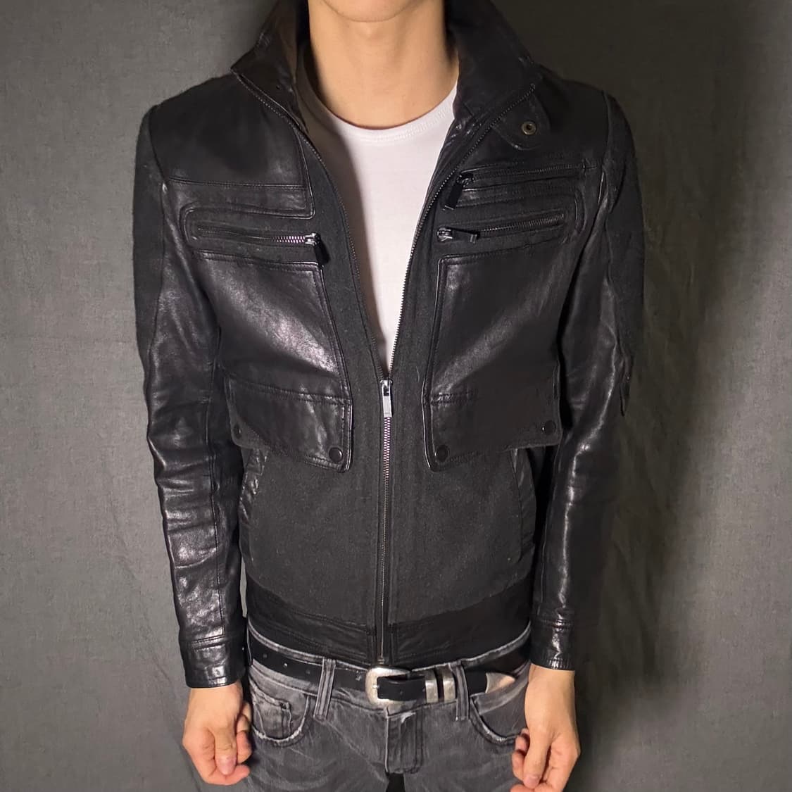 goat skin leather jacket 상품이미지2