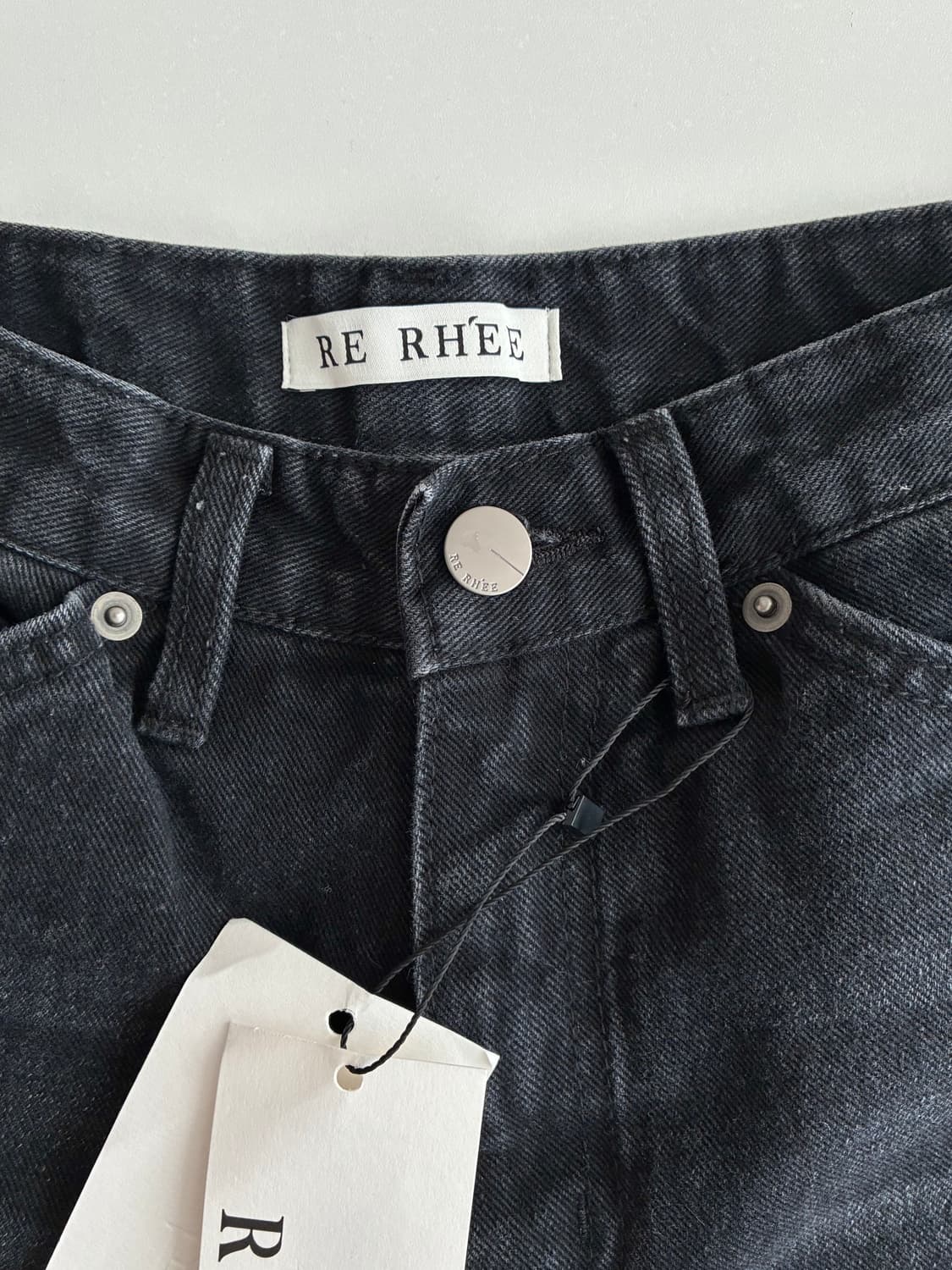 S) 새상품 리이 RE RHEE 세미부츠컷 데님 블랙 상품이미지4