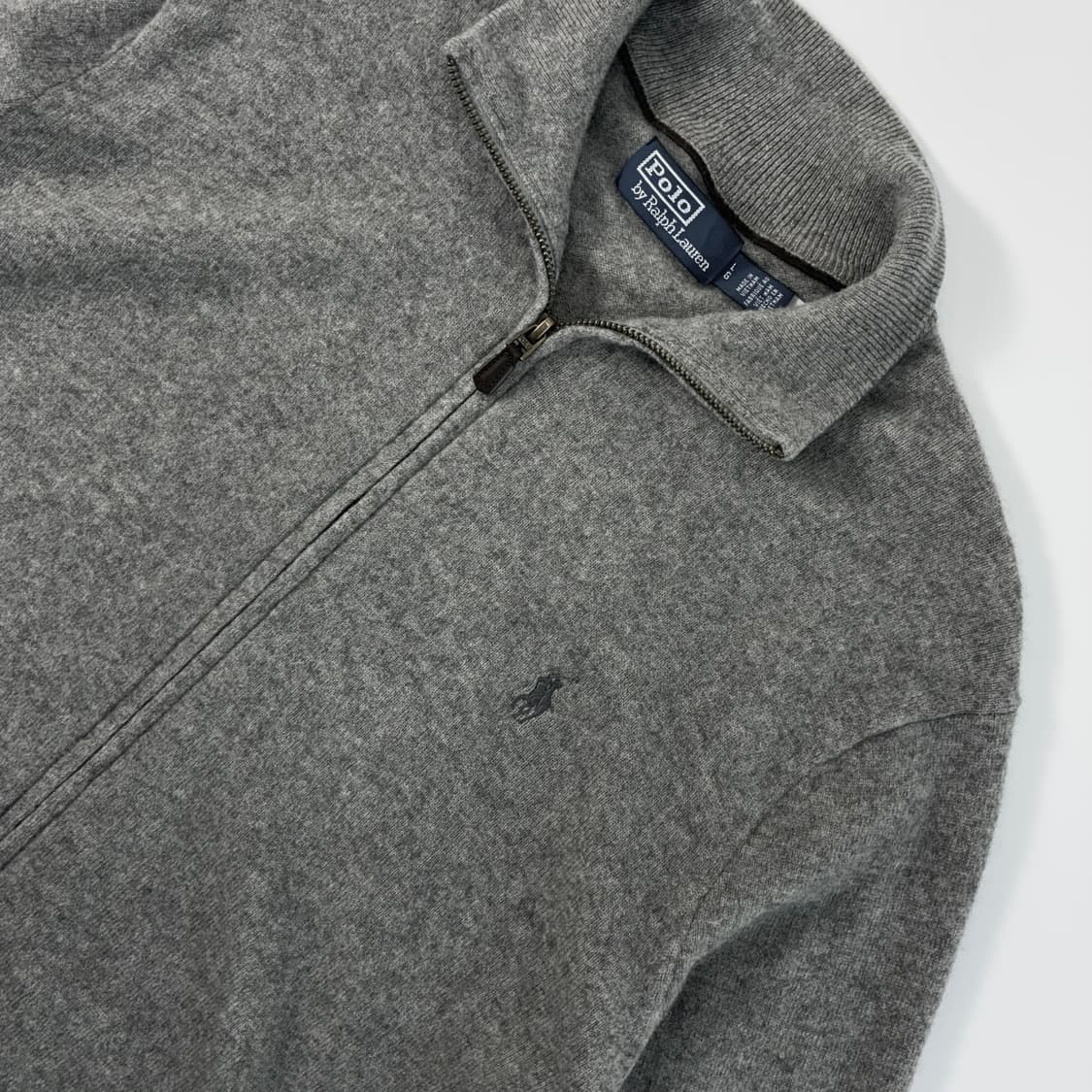 Polo  폴로 랄프로렌 신형 자수 울 그레이 니트 집업  상품이미지3