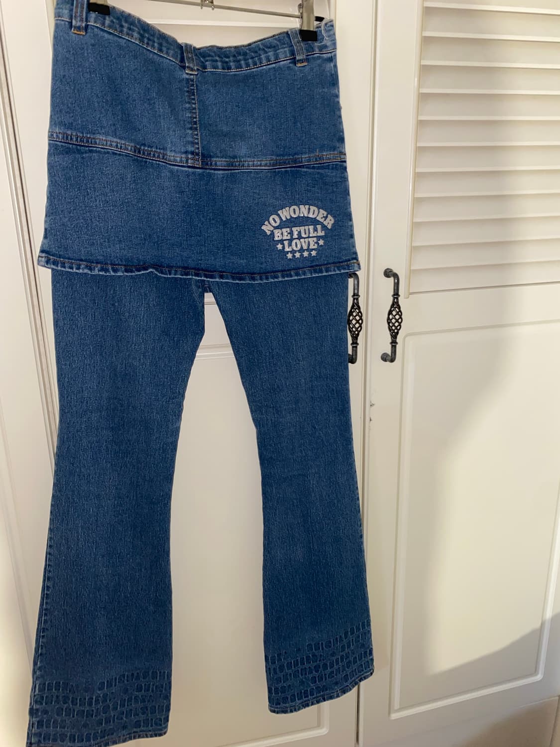 레이어드 팬츠 갸루깔 치마바지 부츠컷 빈티지 상품이미지2