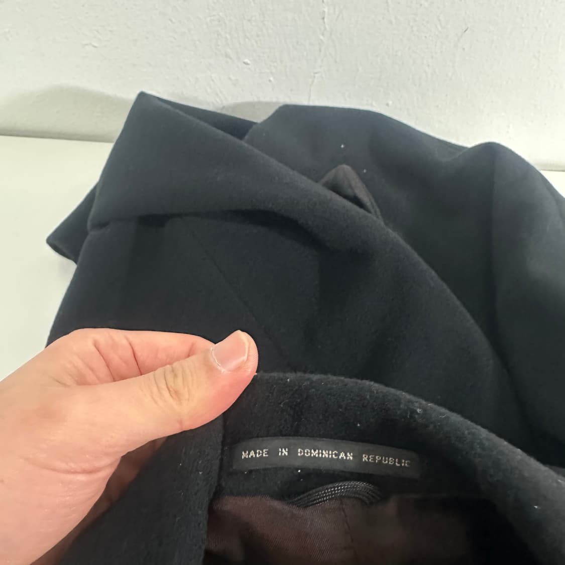 XL 런던포그 블랙 루즈핏 울100% 롱코트 상품이미지5