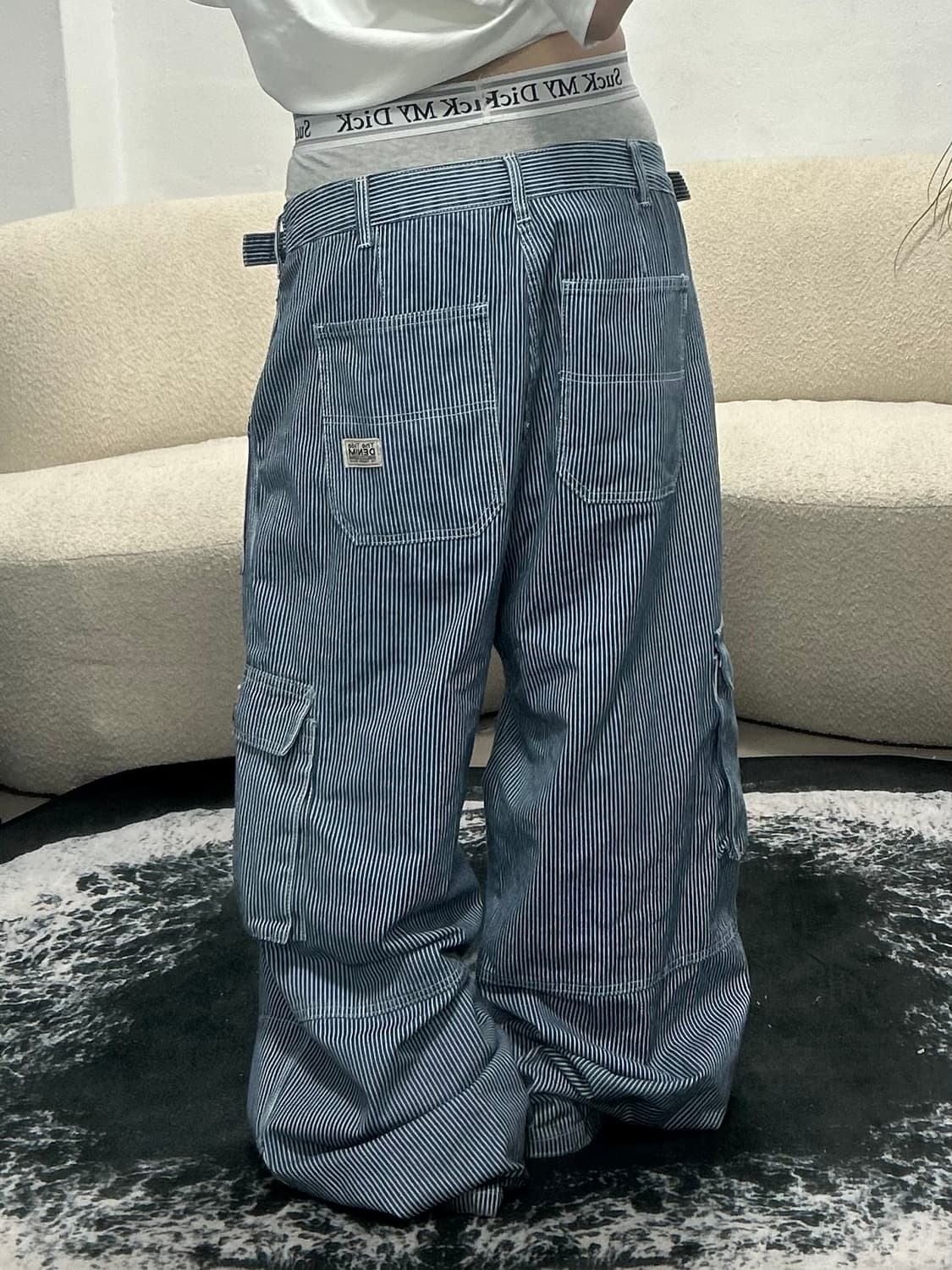 [ unisex ]히코리 스트라이프 워크 카고 와이드 pts 상품이미지5