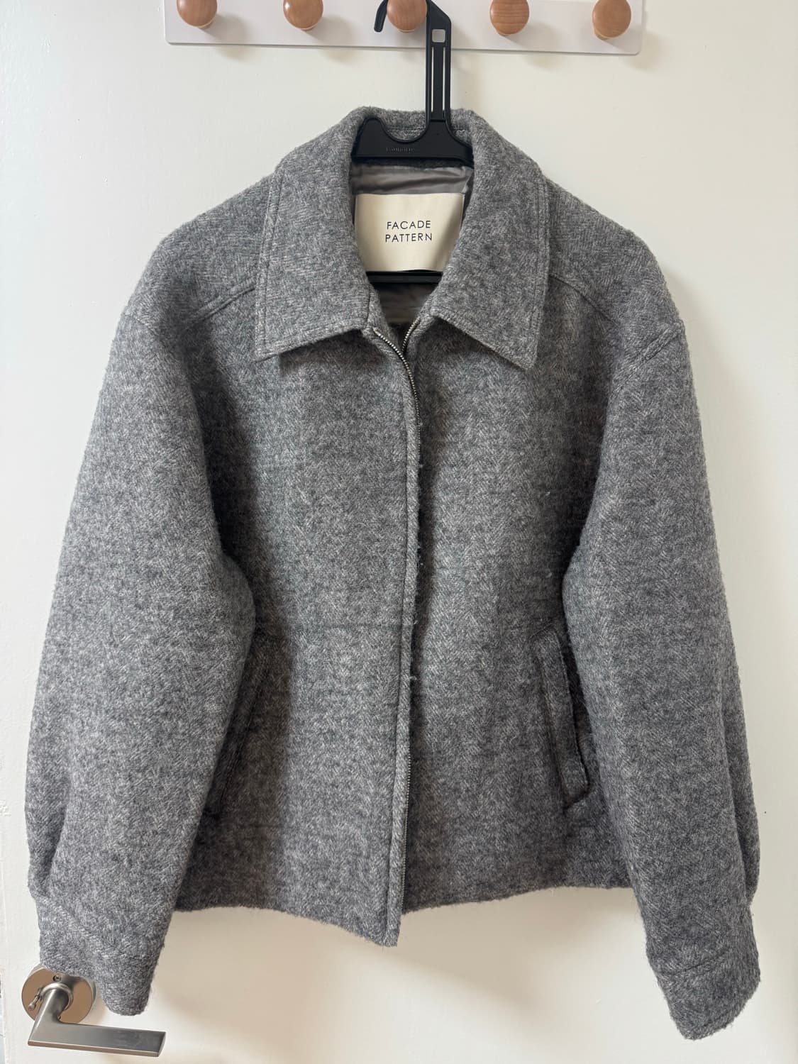 파사드패턴 미니멀 헤링본 블루종 (M) 상품이미지3