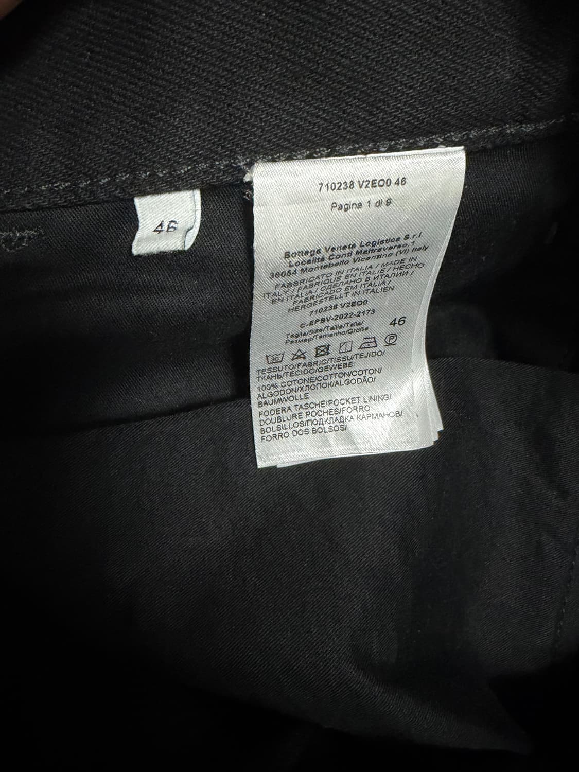 보테가베네타 블랙 파이브포켓 스트레이트 진 46 상품이미지4