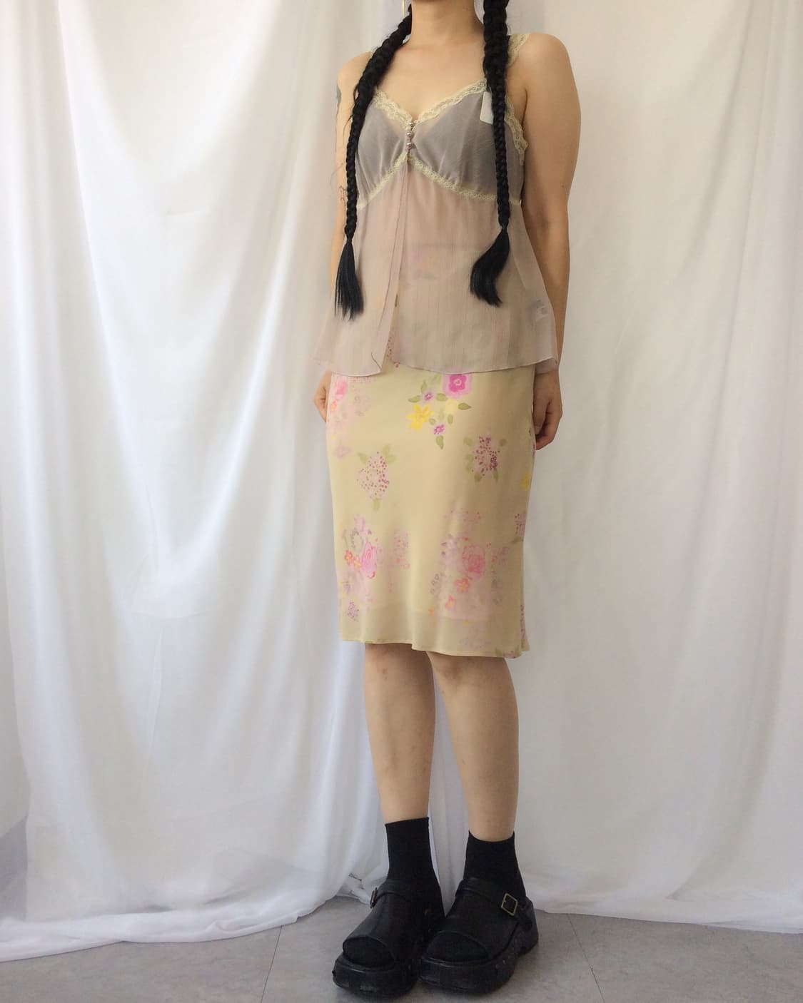 Lace trimming sleeveless 상품이미지1