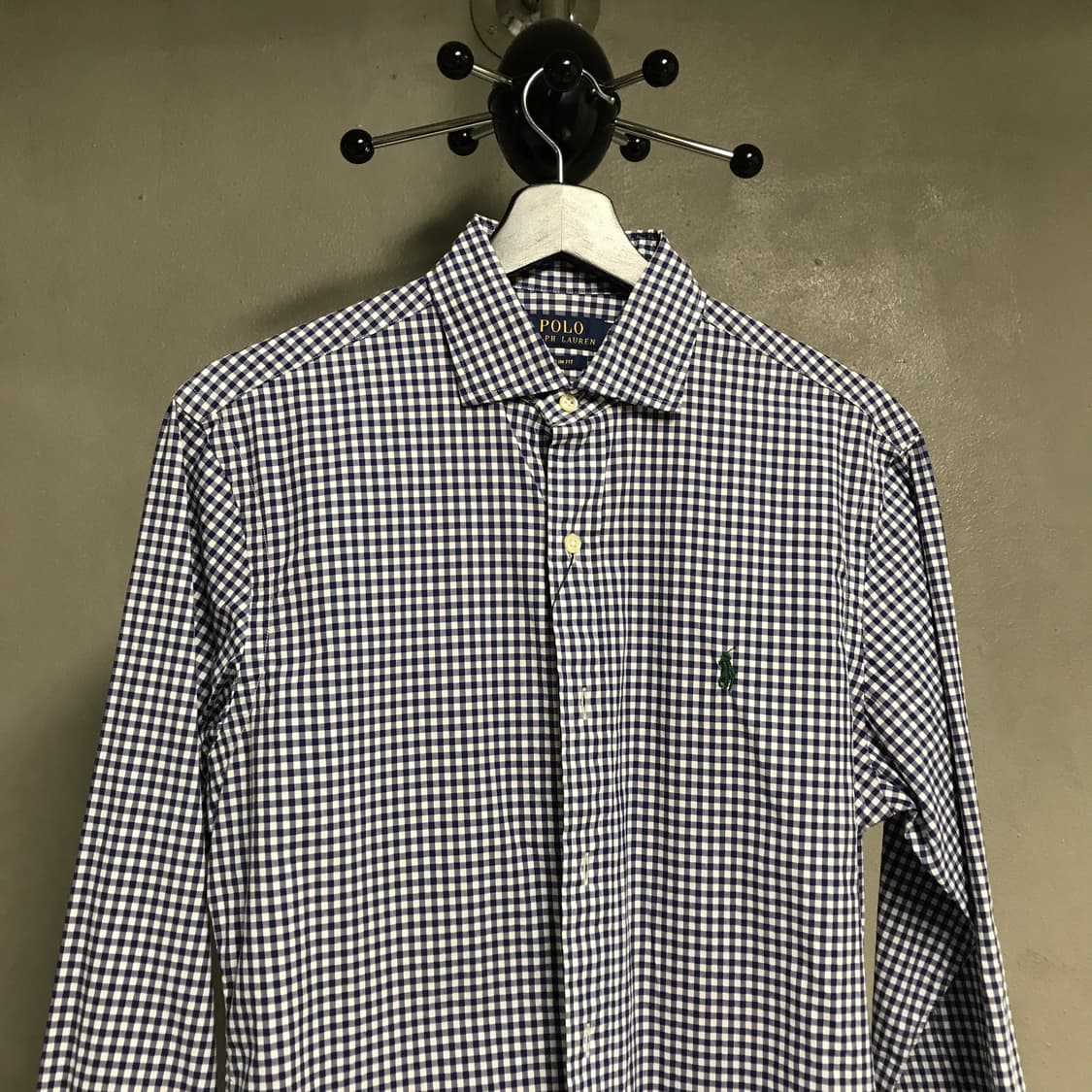 폴로 랄프로렌 깅엄 체크 셔츠 블루 S 상품이미지2