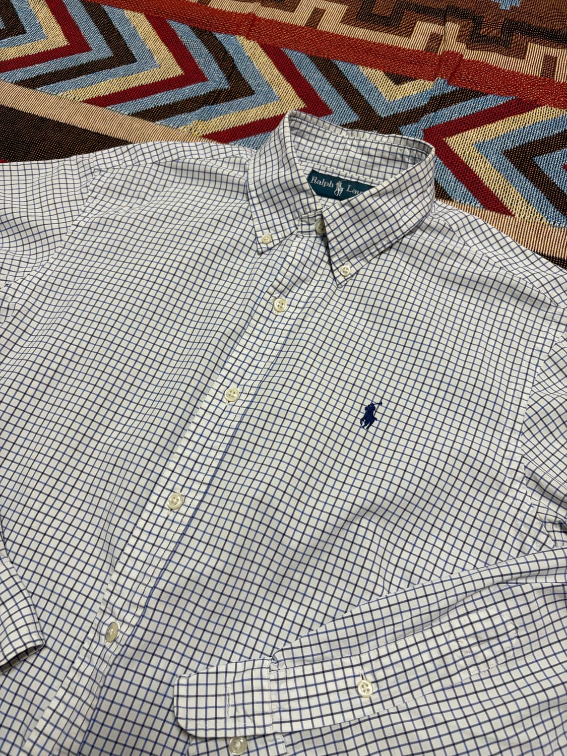 M) 폴로 랄프로렌 체크 셔츠 블루 상품이미지4