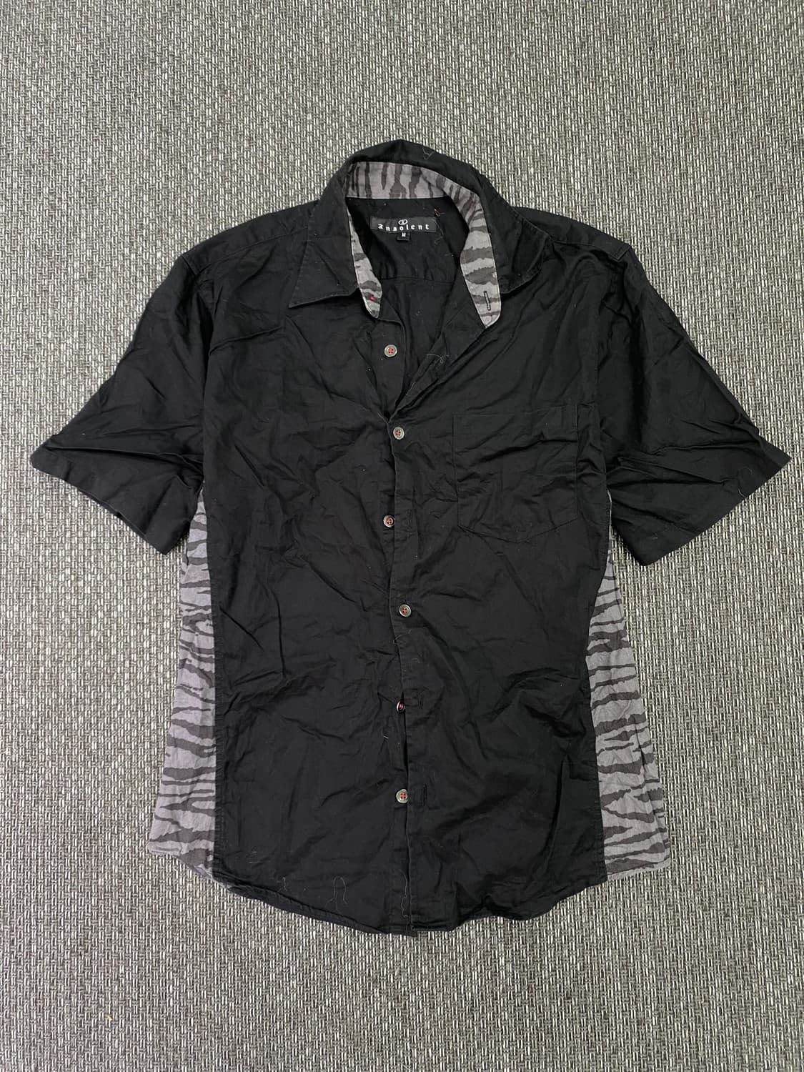 Zebra Pattern Black Slim Fit Shirts 상품이미지4