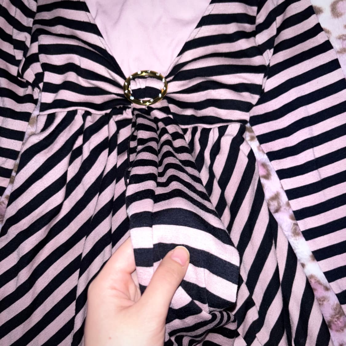 세실맥비 원피스 갸루 핑크 블랙 아게하 버클 큐빅 상품이미지3