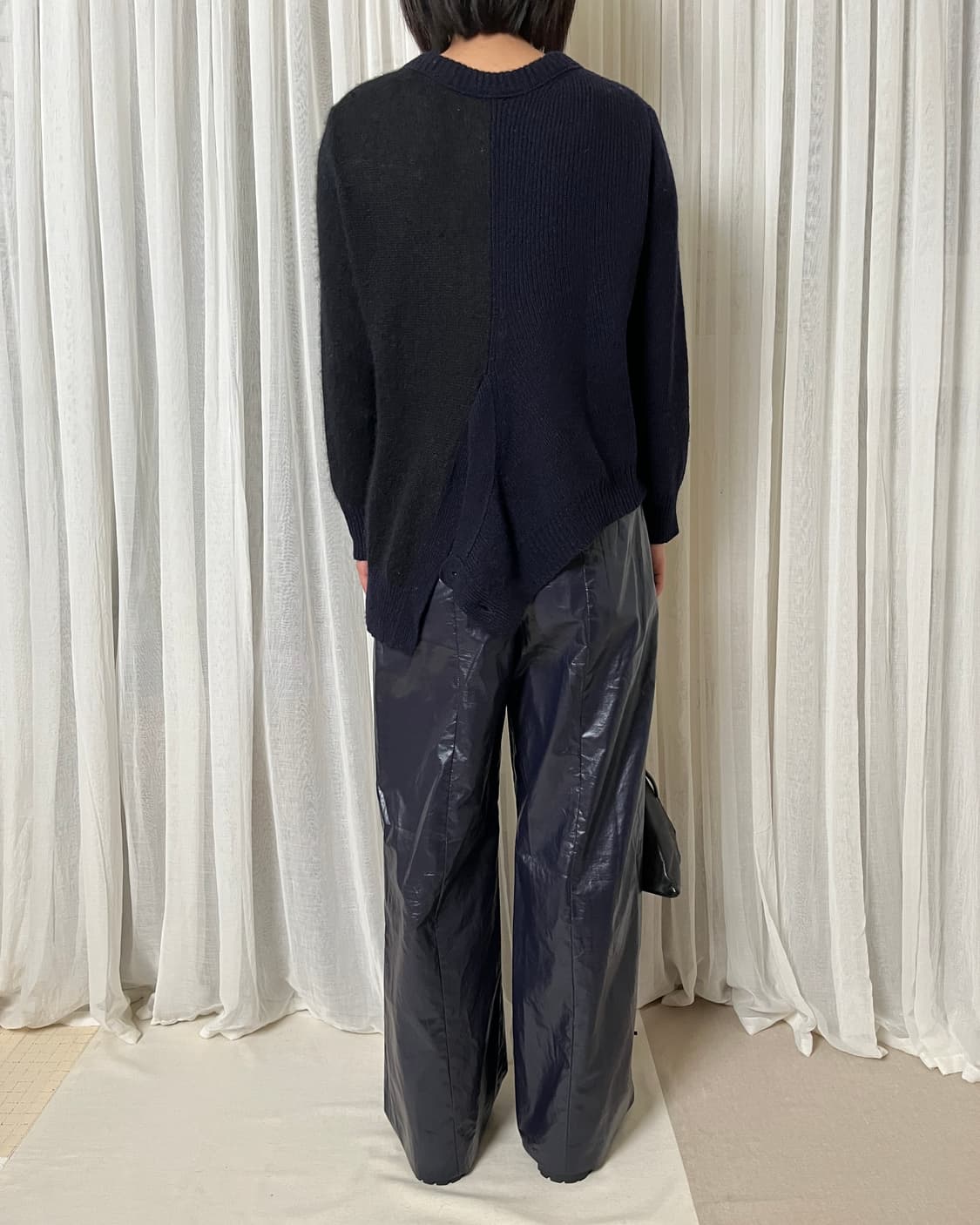 요지야마모토 하프앤하프 가디건 yohji yamamoto 비대칭 가디건 상품이미지2