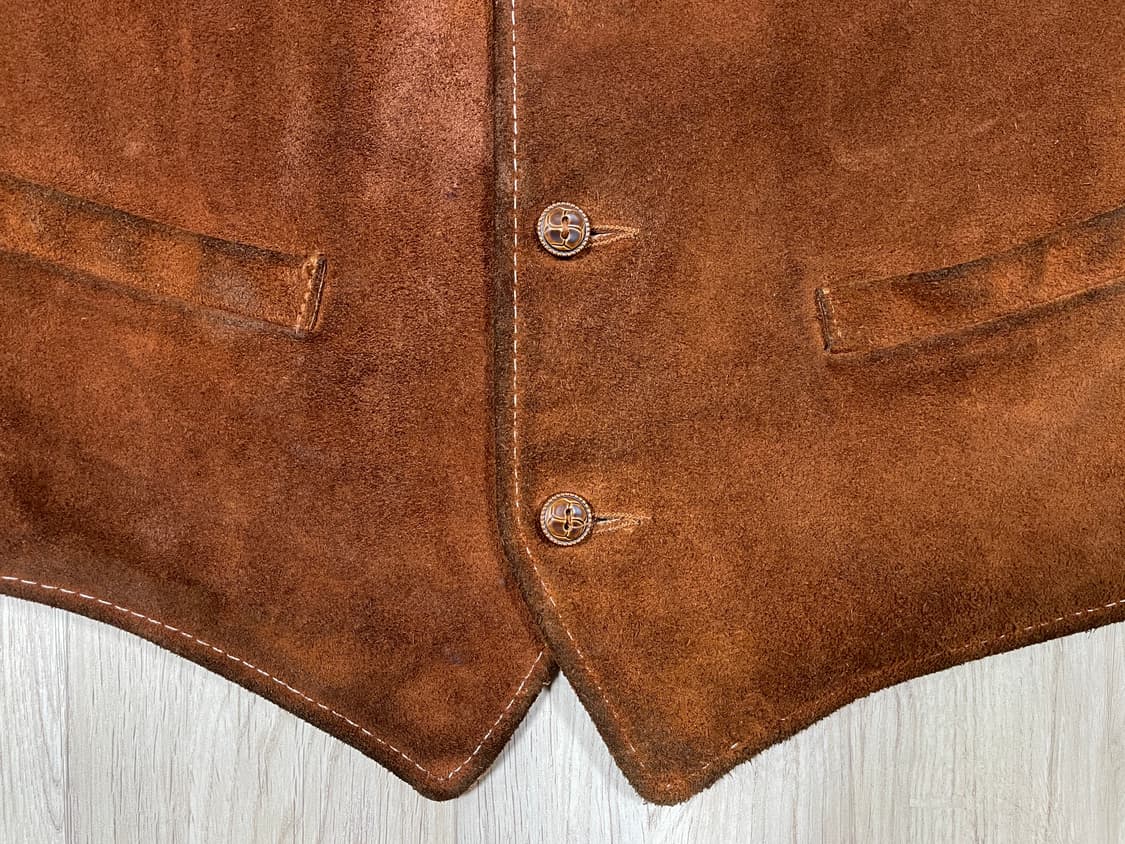 95) 70's 미국제 리얼 가죽스웨이드 웨스턴 베스트 상품이미지8