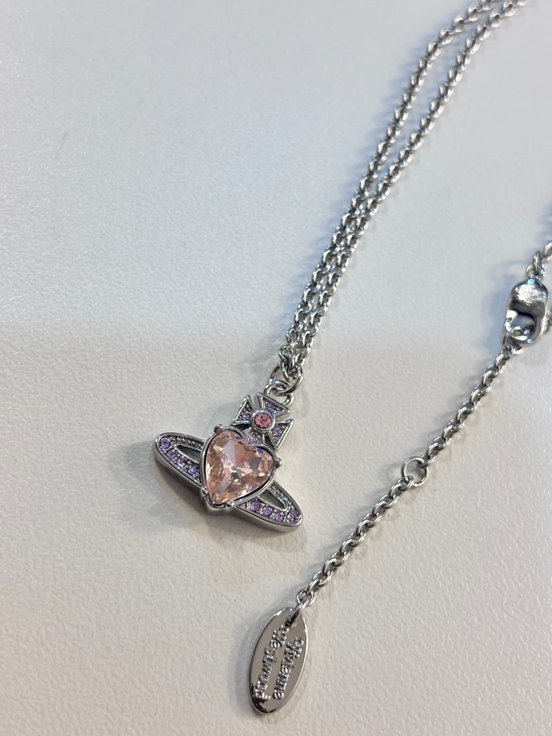 비비안웨스트우드 목걸이 아리엘라 크리스탈 핑크 실버 목걸이 펜던트 상품이미지2