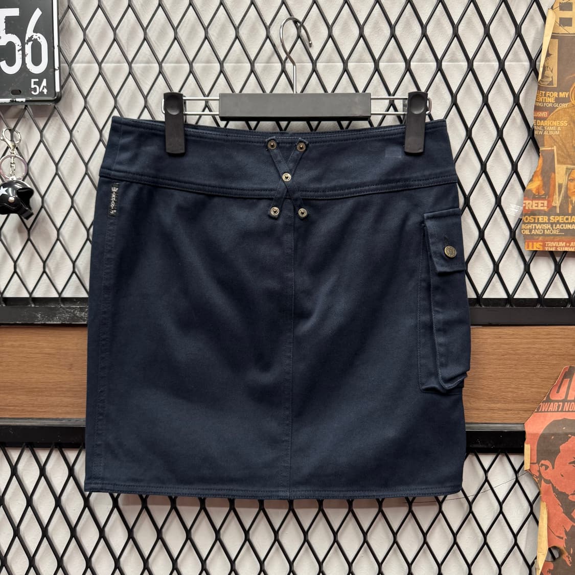 00s 아르마니 진스 미니 스커트 사이드 포켓 포인트 네이비 상품이미지2
