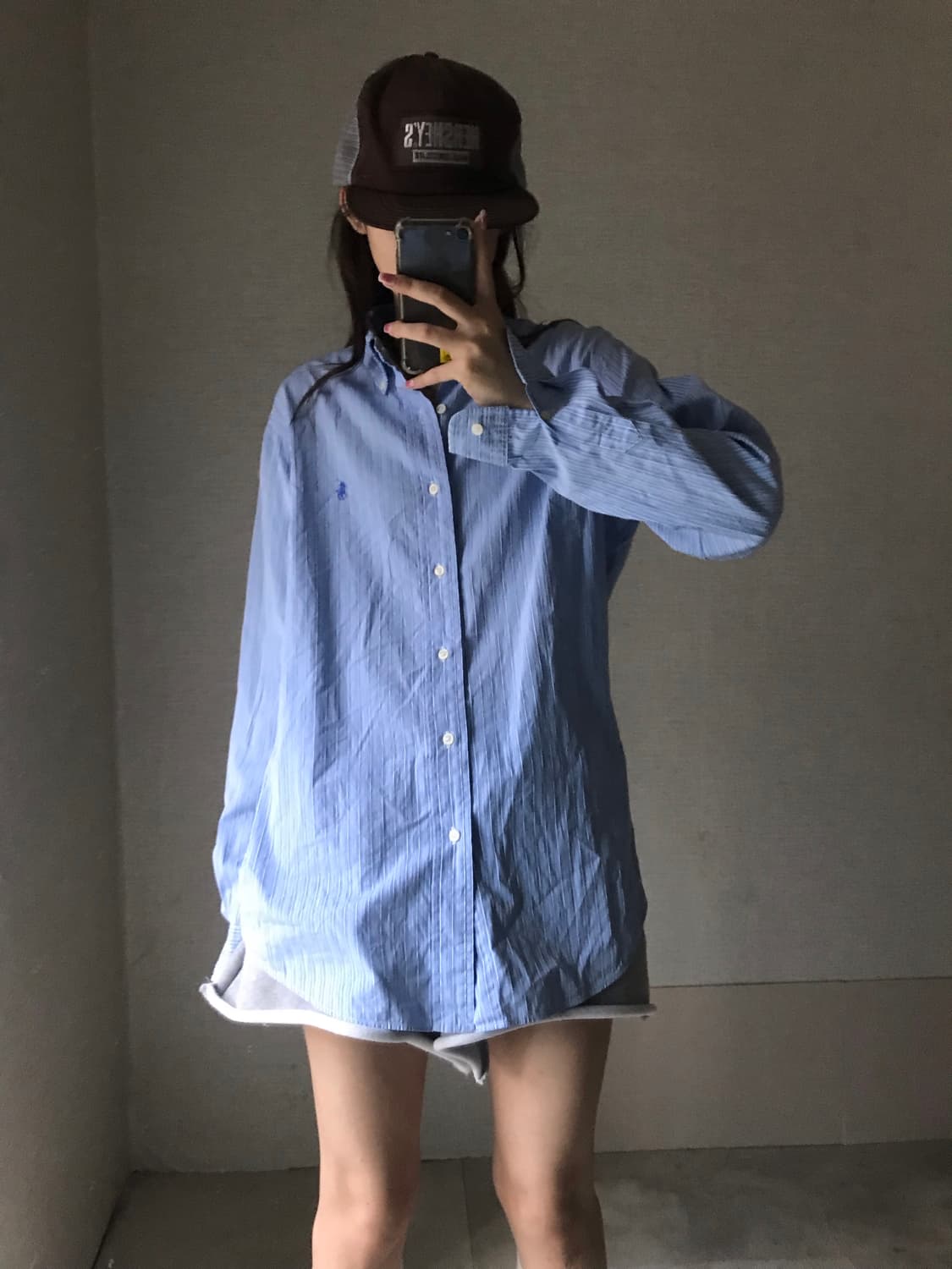 폴로 연하늘 긱시크 셔츠 상품이미지1