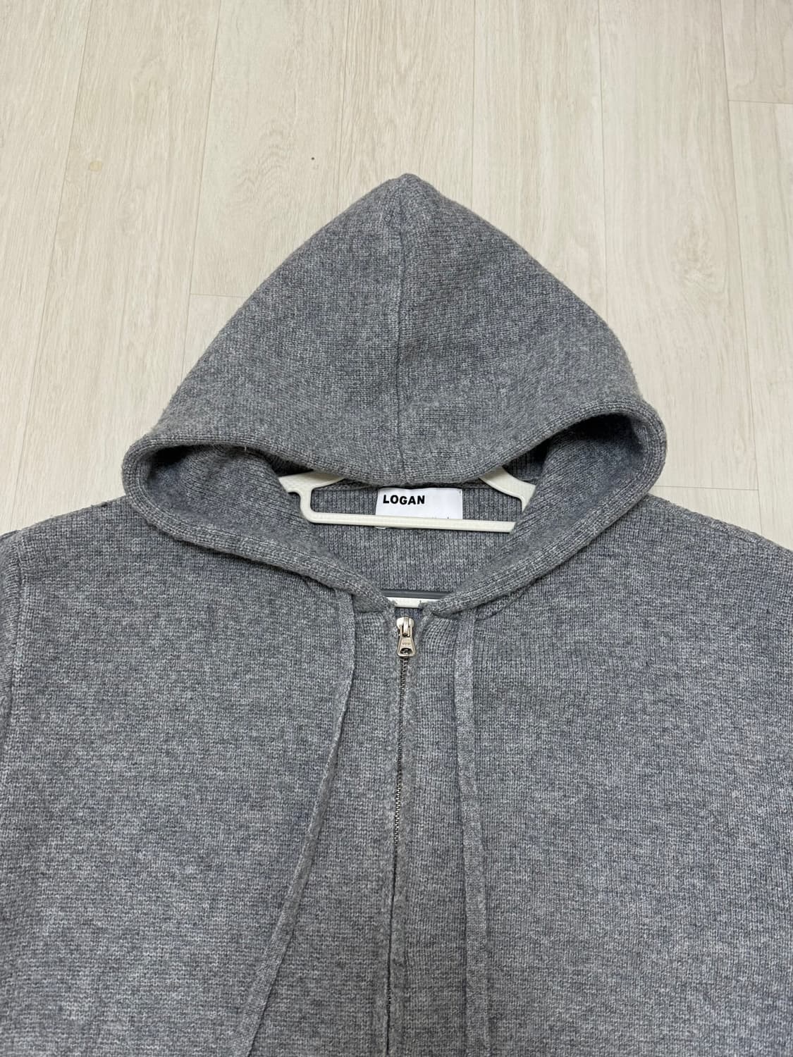 그레이 니트후드집업 상품이미지3