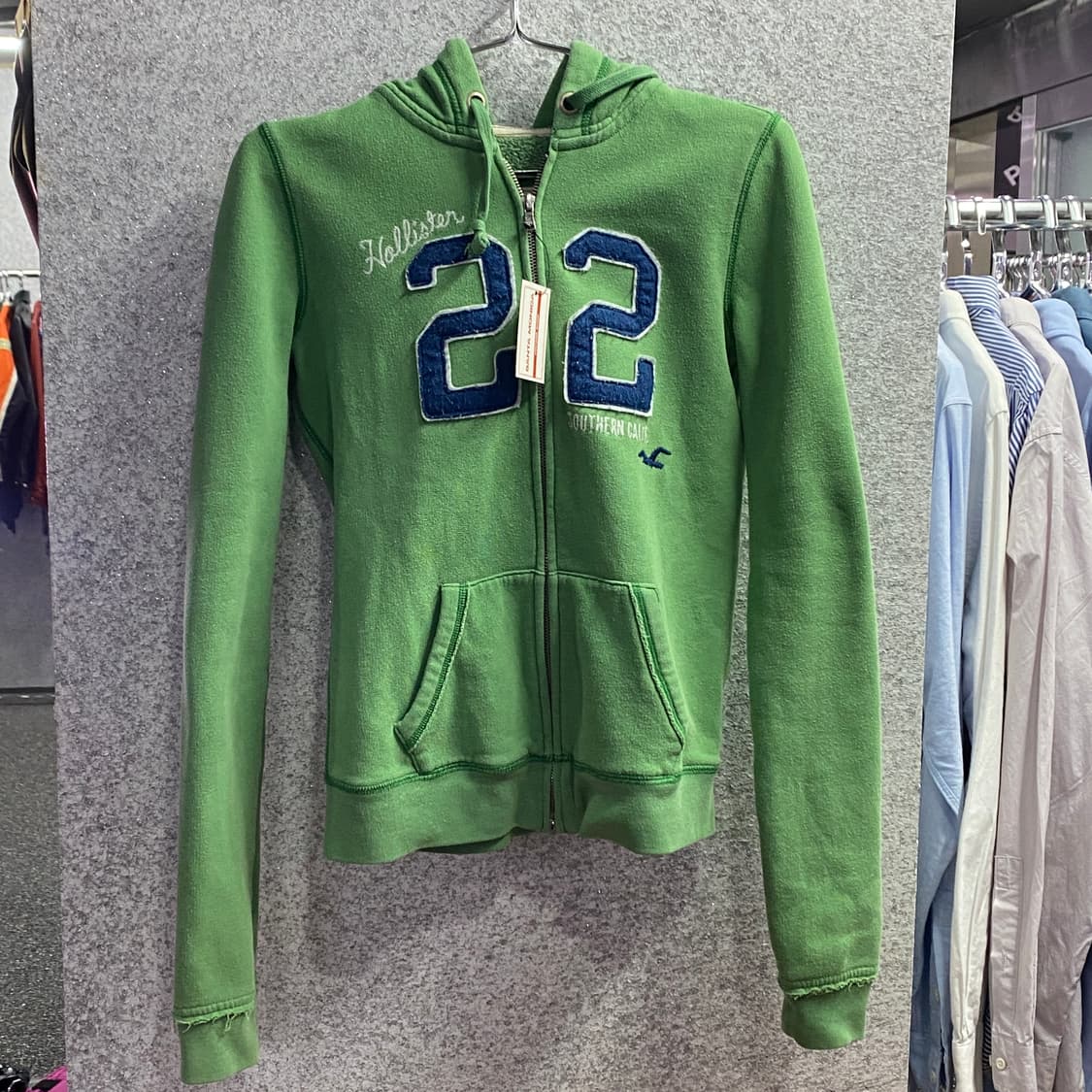 홀리스터 자수 빅로고 그린 후드집업 B3222 상품이미지2