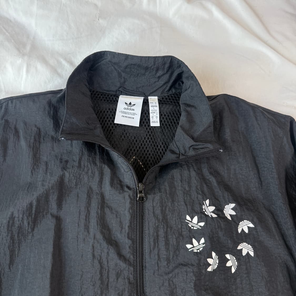 아디다스 블랙 바람막이 트레포일 로고 파이어버드 L 상품이미지2