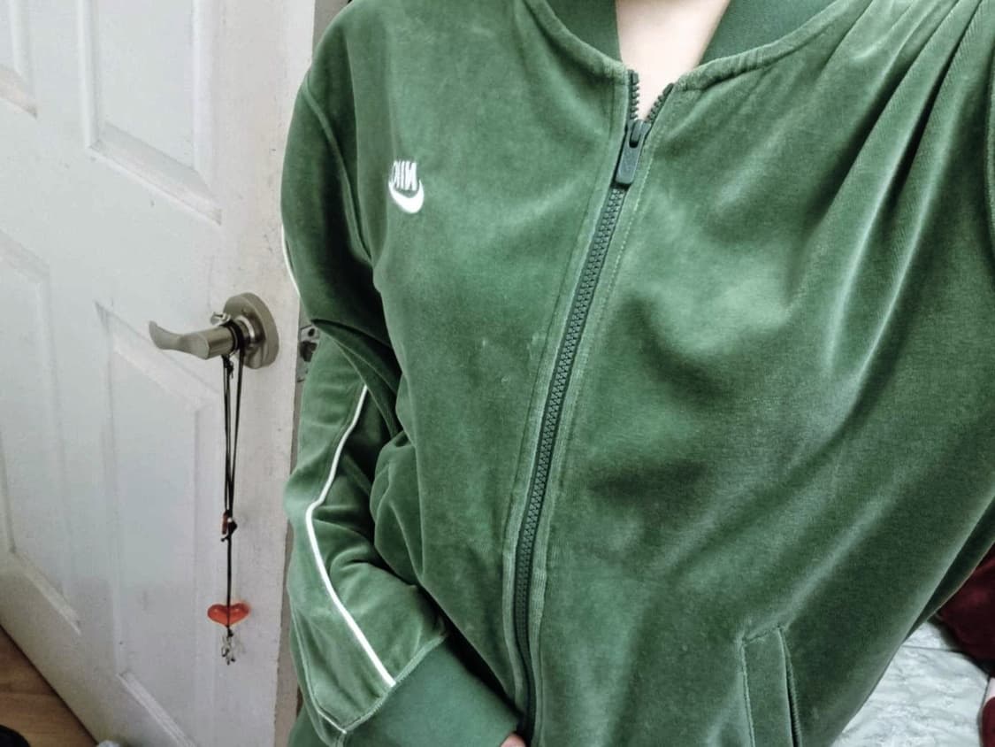 나이키 벨루어 벨벳 트랙 자켓 져지 그린M 빈티지 상품이미지2