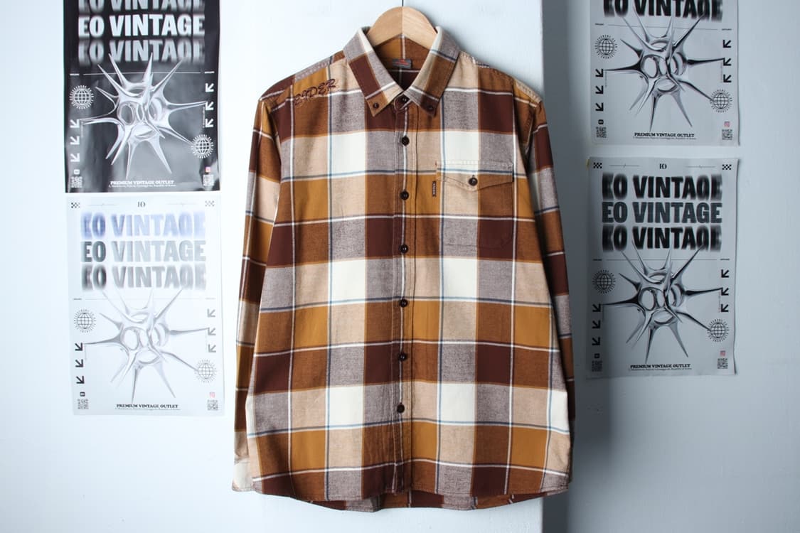 (L-XL) 아이더 셔츠 남방 체크 브라운 아메카지-H30724 상품이미지2